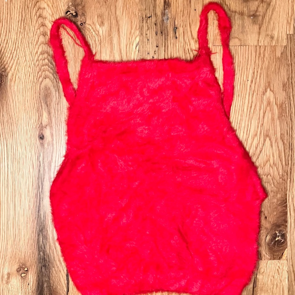 Urban Outfitters Fuzzy Red Cropped Tank